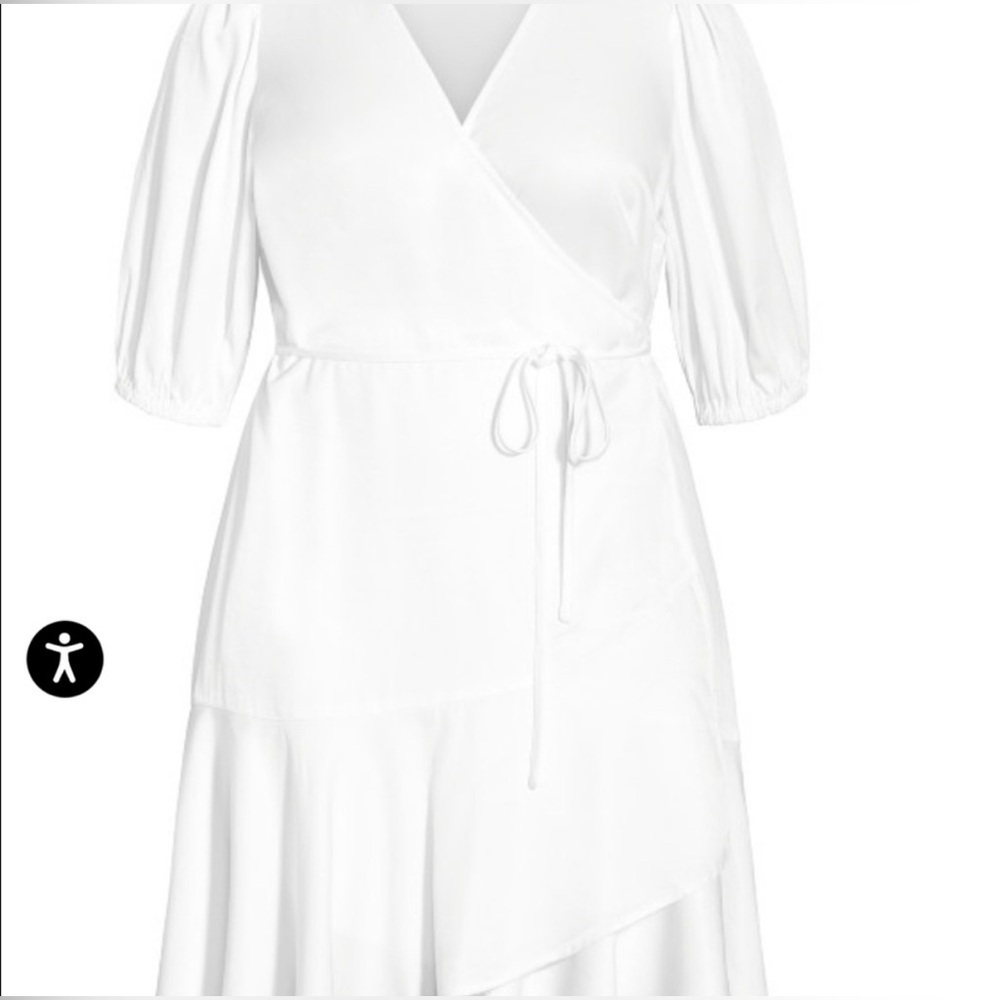City Chic White Wrap Dress